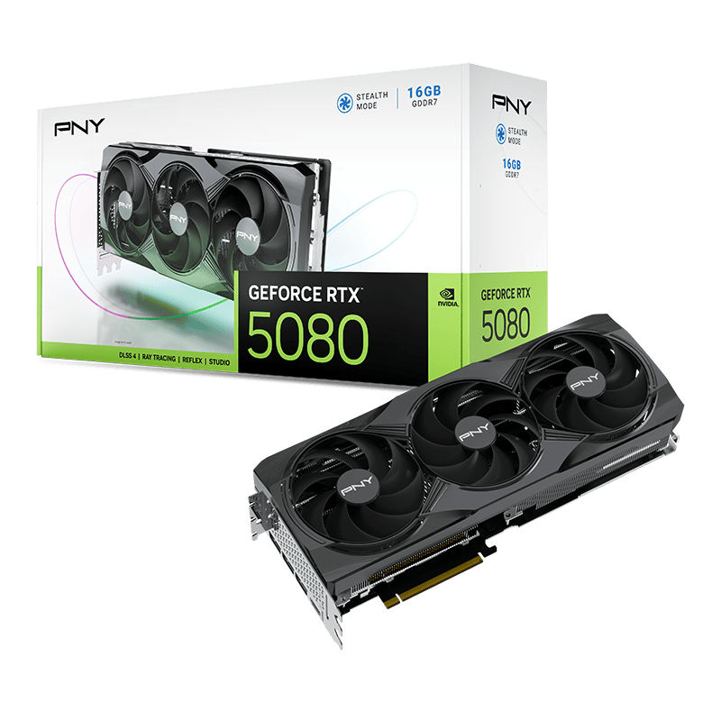 PNY GeForce RTX 5080 Triple Fan Grafikkarte, 16384 MB GDDR7