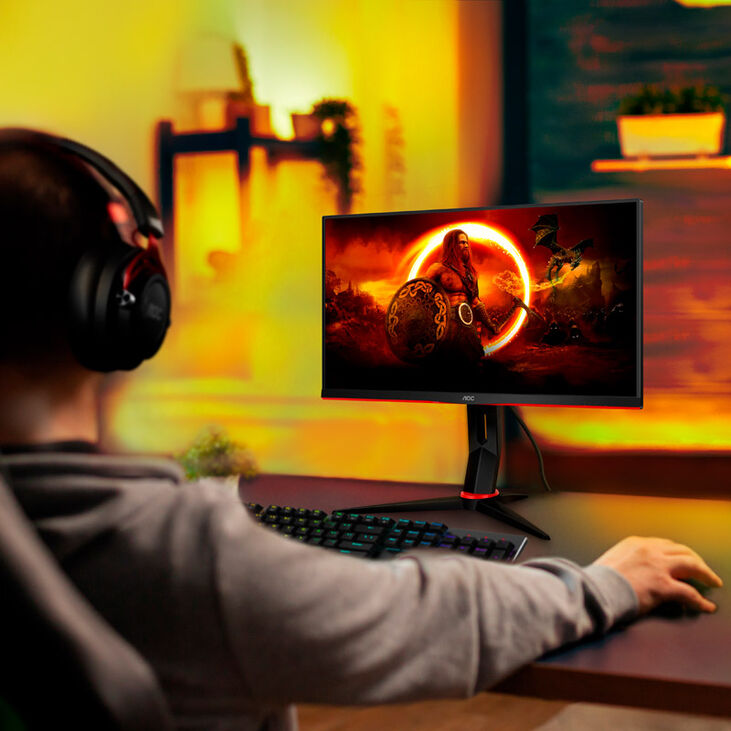 AOC Gaming Q24G2A/BK, 23.8 inch Gaming Monitor, 165 Hz, IPS, G-SYNC Compatible image number 9
