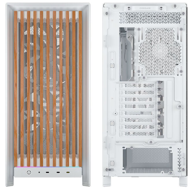 Corsair FRAME 5000D Wood RS PC-Geh&auml;use, Midi-Tower, E-ATX, Tempered Glass - inklusive 3x L&uuml;fter, wei&szlig;, Holz image number 1