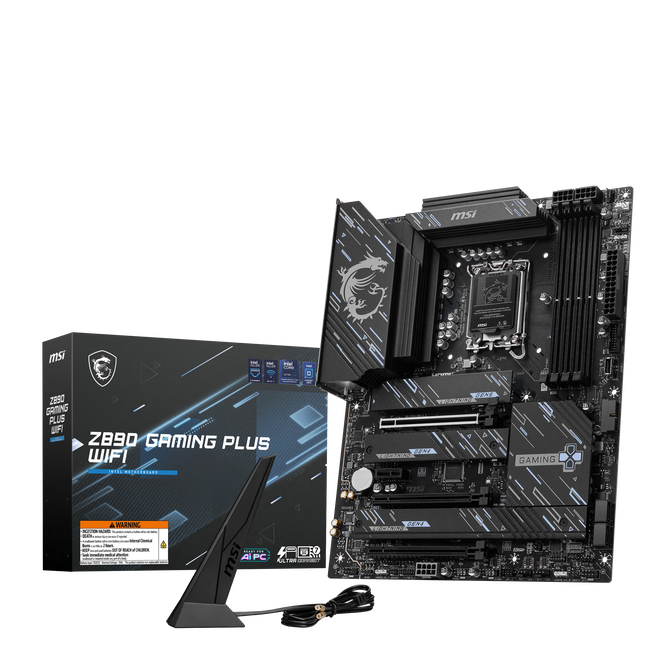 MSI Z890 Gaming Plus WIFI Motherboard, Socket 1851, Intel Z890, ATX, DDR5 image number 0