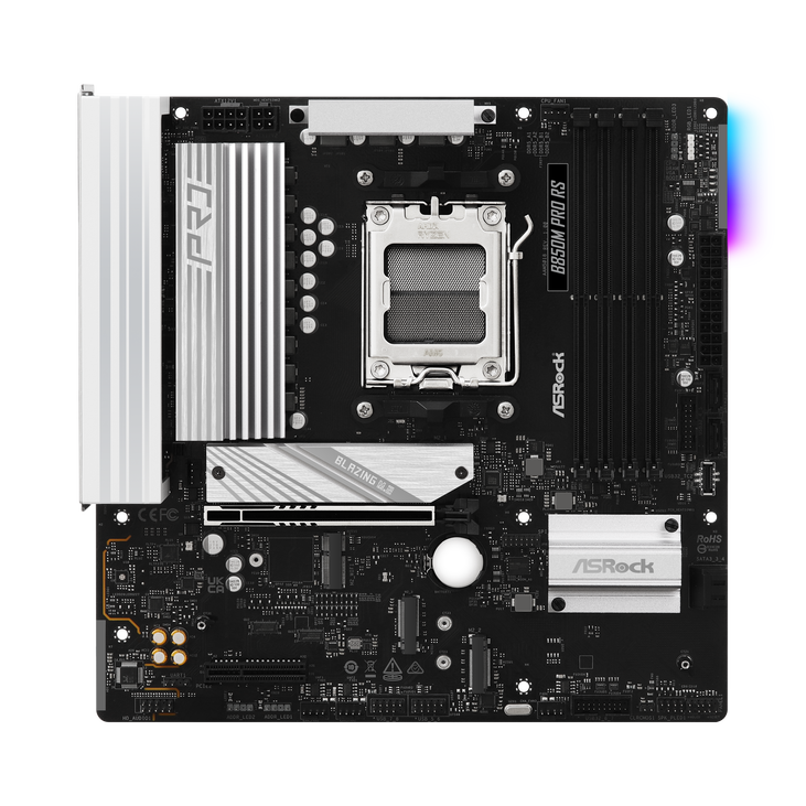 ASROCK B850M Pro RS Mainboard, Sockel AM5, AMD B850, Micro-ATX, DDR5 image number 3