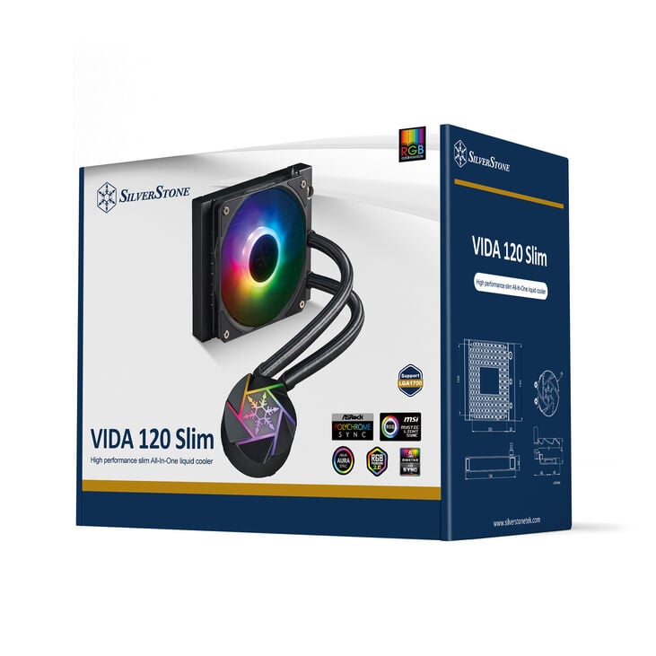 SilverStone VIDA 120 SLIM, AIO Cooler, Black - 120mm image number 8