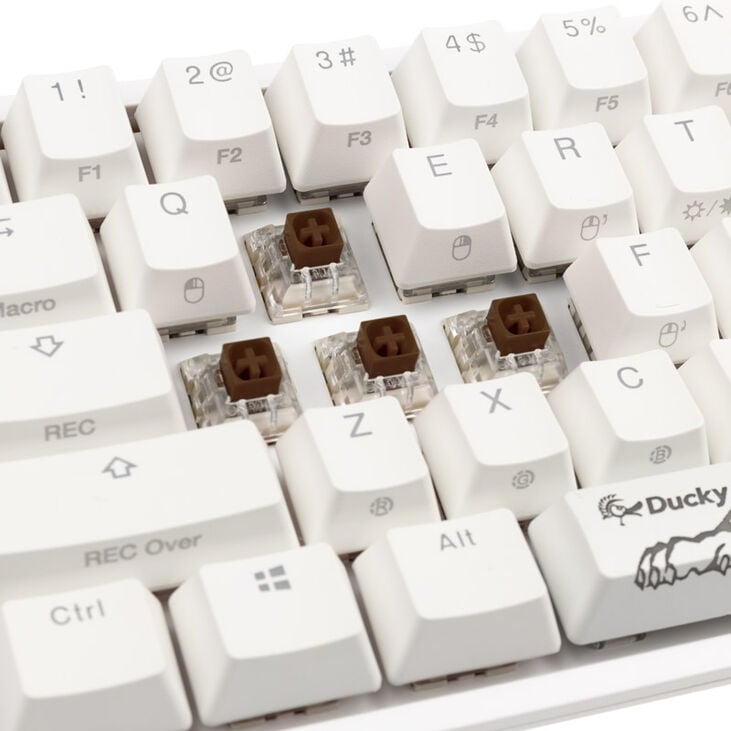 Ducky One 2 Pro Mini White Edition Gaming Keyboard, RGB LED - Kailh Brown (US) image number 7