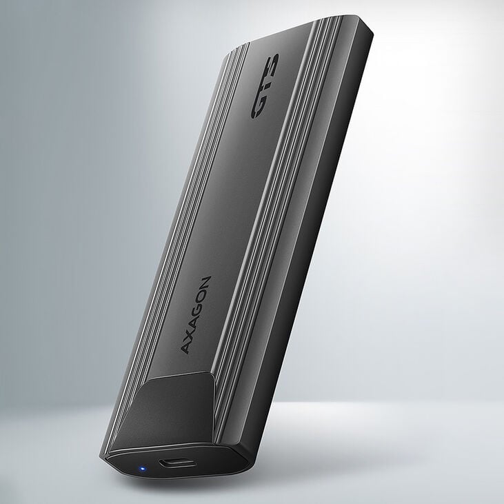 AXAGON EEM2-GTS2 M.2 enclosure, NVMe & SATA, USB-C 3.1, 10 Gbit/s - dark grey image number 1