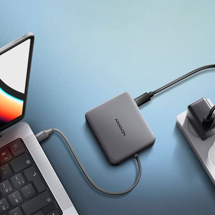 AXAGON HMC-5HL 2x USB-A, HDMI, LAN, USB 3.2 Gen 1 hub, PD 100W - grey image number 2