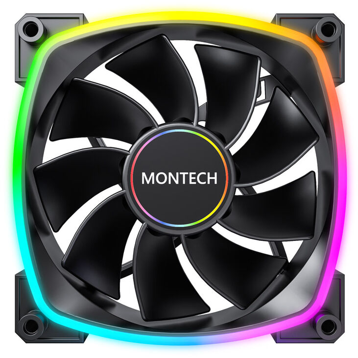 Montech RX140 PWM ARGB Reverse Fan - 140mm, black image number 1