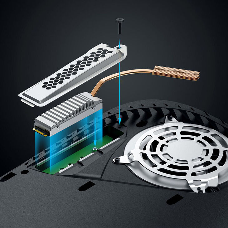 Graugear M.2 NVMe SSD Heatpipe Kühler mit Abdeckung für PlayStation 5 image number 3