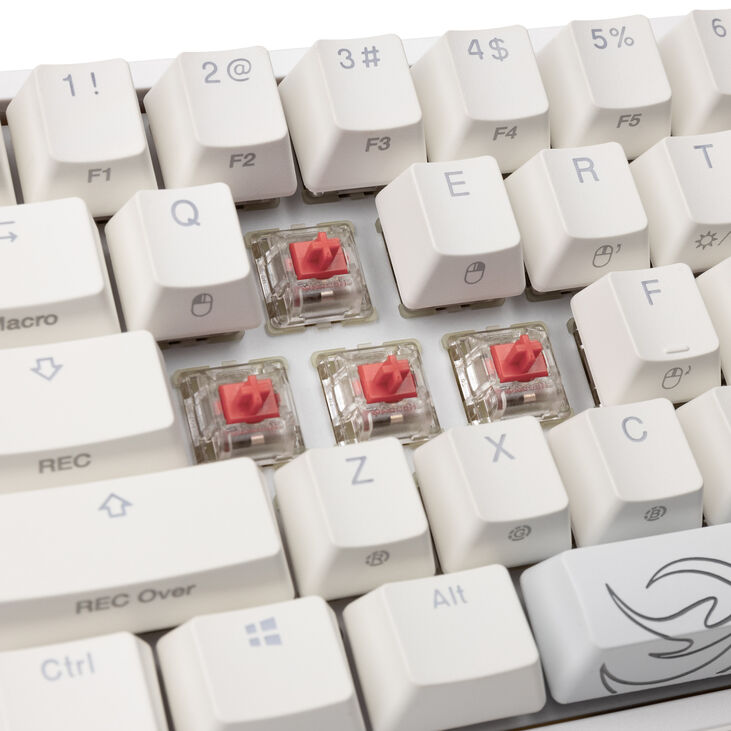 Ducky One 2 Pro Mini White Edition Gaming Tastatur, RGB LED - Cherry Silent Red (US) image number 7