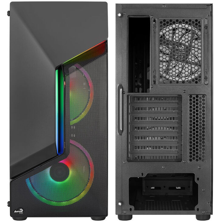 Aerocool Scape-G-BK-v3 Midi-Tower, Tempered Glass, ARGB - schwarz image number 2