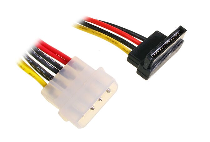 InLine SATA Stromadapterkabel an 4-Pol Molex gewinkelt unten image number 0