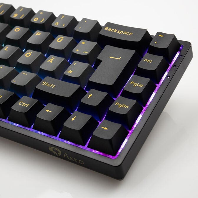 AKKO 3068B Plus Black&Gold Wireless Gaming Tastatur, mechanisch, RGB - V3 Cream Yellow, ISO (DE), schwarz image number 4