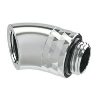 Barrow Dazzle Adapter 45 Grad G1/4 Zoll AG auf G1/4 Zoll IG - drehbar, silber