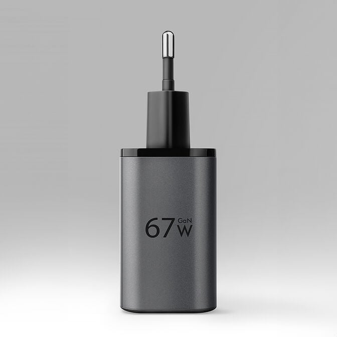 AXAGON ACU-PQ67 GaN Charger, USB-C Power Delivery 3.0, USB-A Quick Charge 4 - grey image number 2