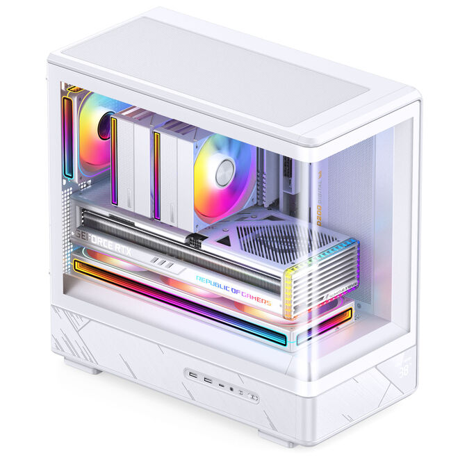 Jonsbo D200 PC Case, Mini Tower, mATX, Tempered Glass - white image number 7