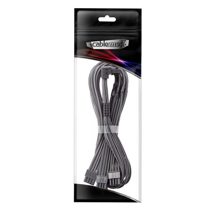 CableMod C-Series Pro Connection Cable - Variant B, 90°, 16-Pin to 3x 8-Pin PCIe, carbon image number 2
