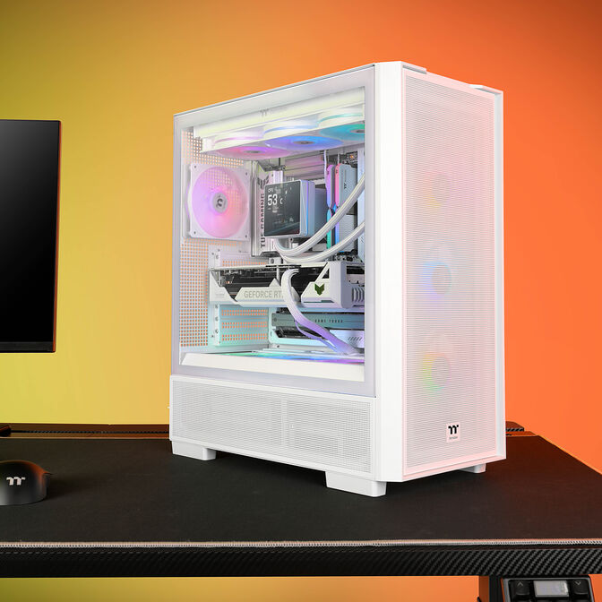 Thermaltake S380 TG ARGB PC-Geh&auml;use, Midi-Tower, ATX, Tempered Glass - inklusive 4x 120-mm-L&uuml;fter, wei&szlig; image number 1