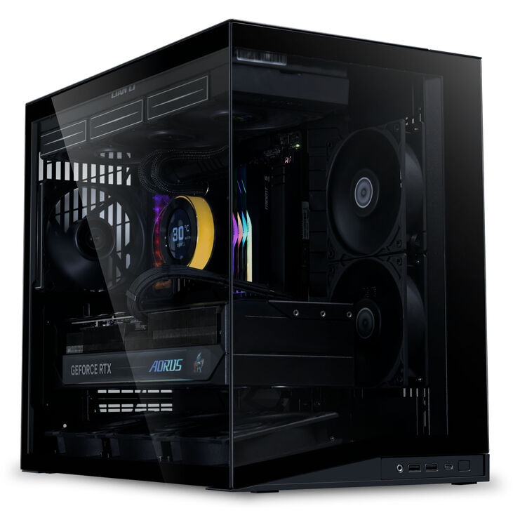 Lian Li O11 Dynamic Mini V2 Flow PC-Gehäuse, Mini-Gehäuse, ATX, Tempered Glass - inklusive 5x 120-mm-Lüfter, schwarz image number 1