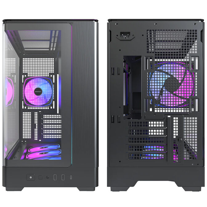 Montech KING 15 PRO PC-Geh&auml;use, Mini-Geh&auml;use, mATX, Tempered Glass, RGB - schwarz image number 3