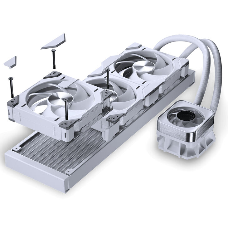 Phanteks GLACIER ONE 360D30 X2 DRGB AiO Water Cooling - 360mm, white image number 8