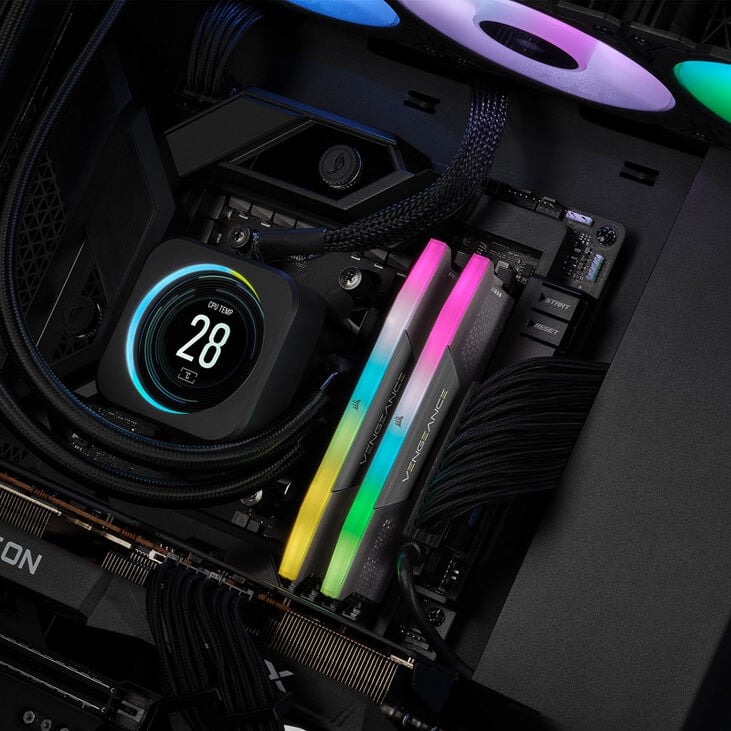 Corsair Vengeance RGB DDR5-5200 RAM, CL40, EXPO - 32 GB Dual-Kit, grey image number 5