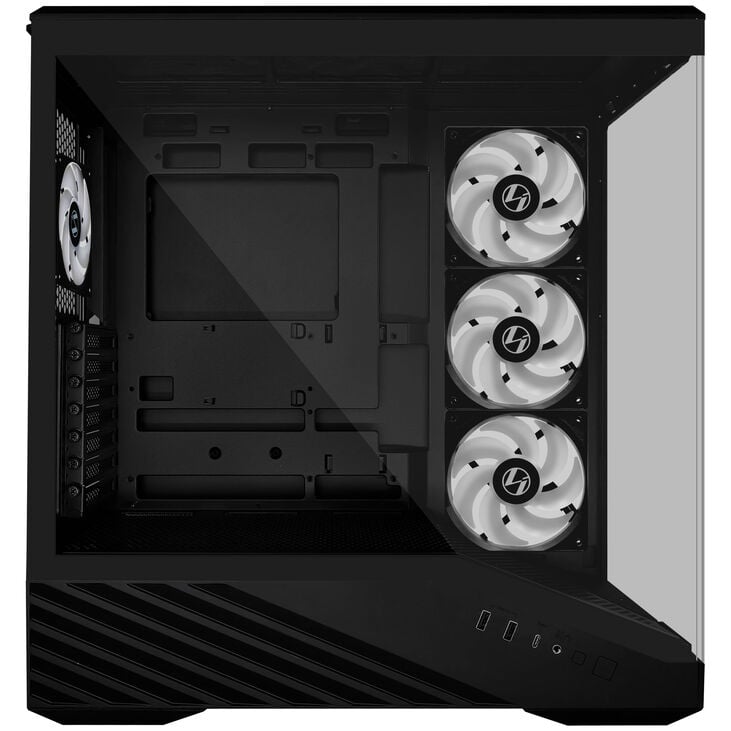 Lian li vector v100 pc case, midi tower, atx, rgb, tempered glass - black image number 6