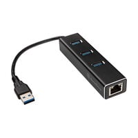 SilverStone SST-EP04 3-Port USB 3.0 Hub with Gigabit Ethernet - black