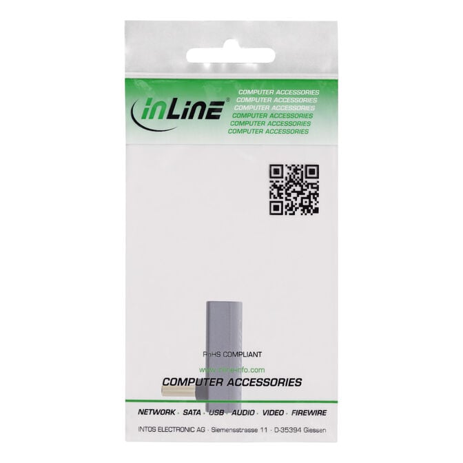 InLine&reg; USB4 Adapter - USB-C Stecker/Buchse oben/unten gewinkelt, Aluminium, grau image number 2