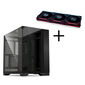 Lian Li O11 Vision Midi-Tower, Tempered Glass + TL LCD Lüfter, 3er-Pack inkl. Controller - 120mm, schwarz