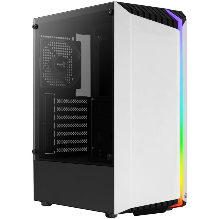 Aerocool Bionic v1 Mid Tower, RGB, Tempered Glass - Black/White image number 8