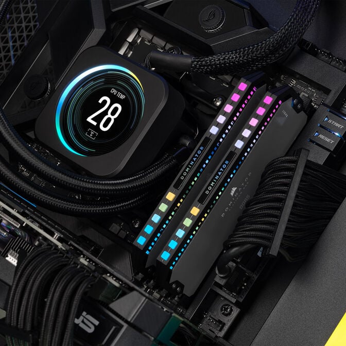 Corsair Dominator Platinum RGB DDR5-6000 RAM, CL30, EXPO - 64 GB Dual-Kit, grau image number 4