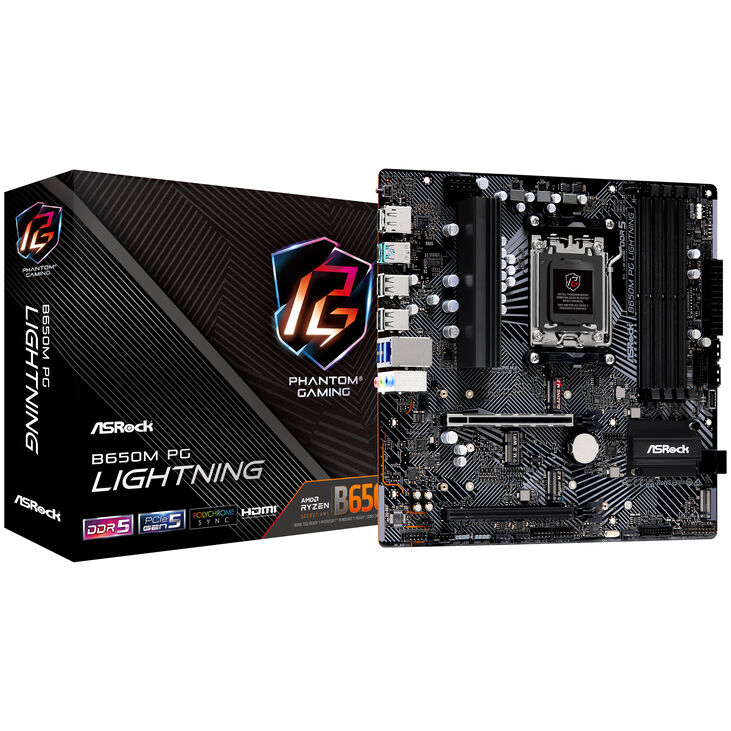 ASRock B650M PG Lightning, AMD B650 Mainboard - Sockel AM5, DDR5 image number 0