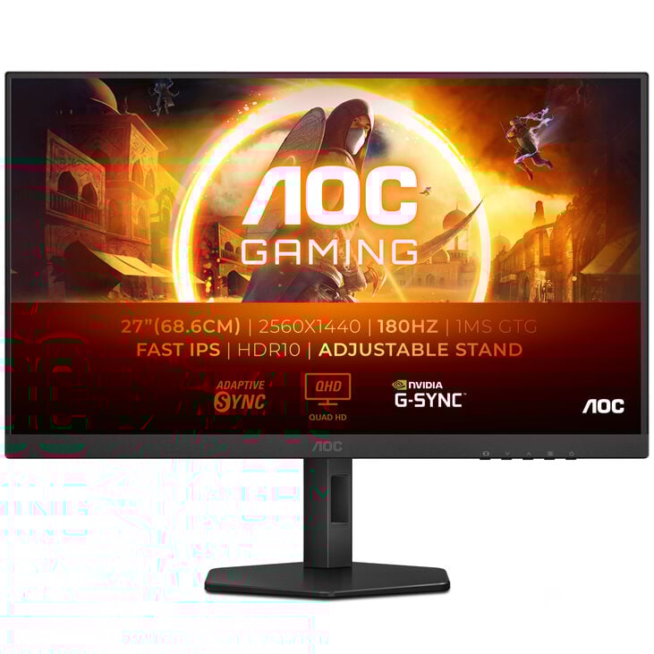 AOC Gaming Q27G4XF, 27 inch Gaming Monitor, 180Hz, QHD, Fast-IPS, Adaptive Sync image number 1