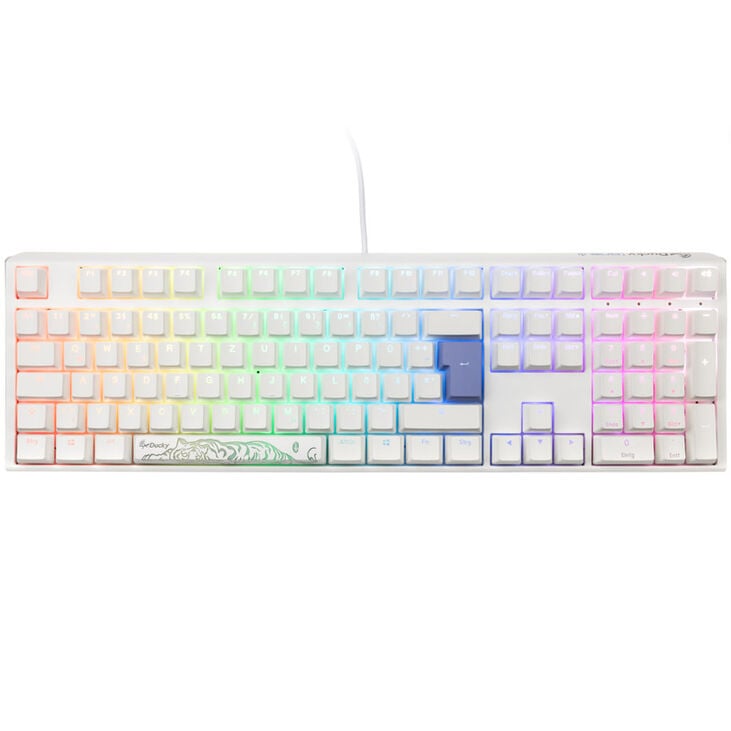 Ducky One 3 Classic Pure White Gaming Tastatur, RGB LED - MX-Red image number 1