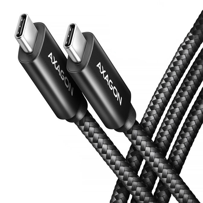 AXAGON BUCM4X-CM10AB USB-C zu USB-C Kabel, USB4 Gen 3&times;2, 1 m, PD 240W, 8K HD, ALU, geflochten - schw image number 0