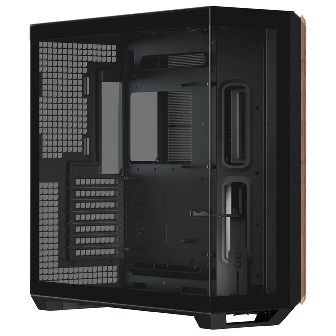 APNX V1 PC Case, Mid Tower, ATX, Tempered Glass &ndash; Wood, Black image number 1