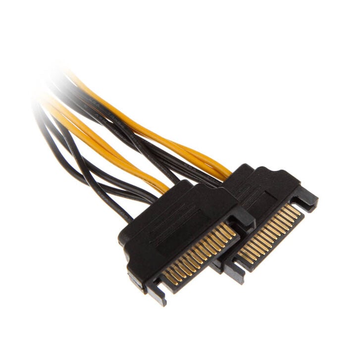 Akasa 2x 15-Pin-SATA auf 1x 6-Pin-PCIe Adapter image number 1
