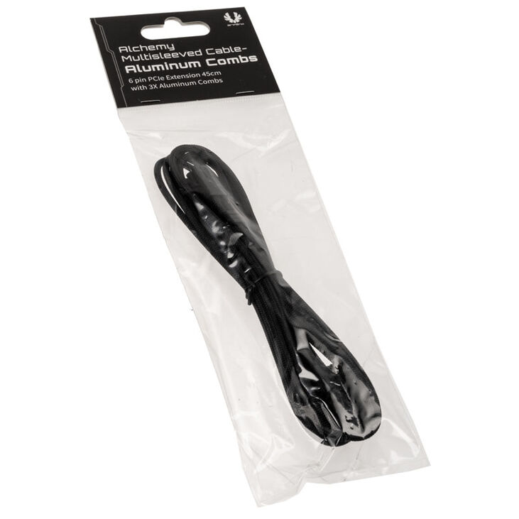 BitFenix Alchemy 6-Pin PCIe Extension Cable, 45cm, sleeved - black image number 3