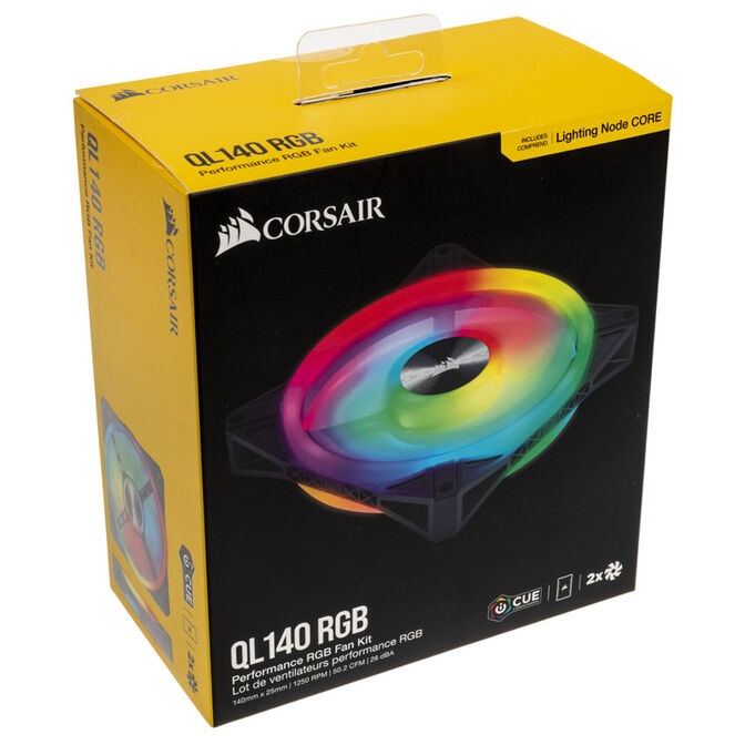 Corsair iCUE QL140 RGB PWM Fan 2-Pack incl. RGB Controller - 140mm, black image number 8
