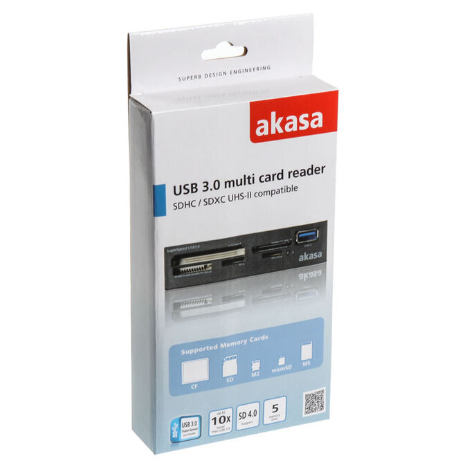 Akasa AK-ICR-27 interner USB 3.0 Card Reader - schwarz image number 3