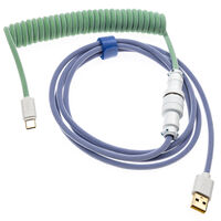 Ducky Premicord Iris coiled cable, USB Type C to Type A - 1.8m
