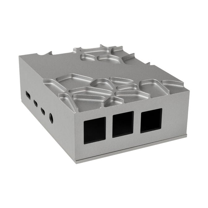 Akasa Aluminium Geh&auml;use f&uuml;r Raspberry Pi 4B mit Thermal-Kit - silber image number 1