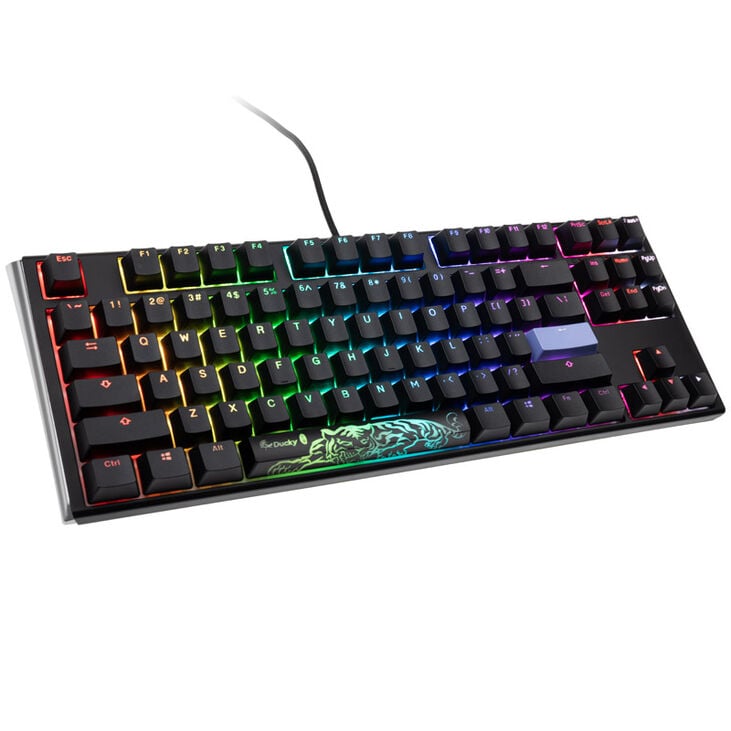 Ducky One 3 Classic Black/White TKL Gaming Keyboard, RGB LED - MX-Blue (US) image number 0