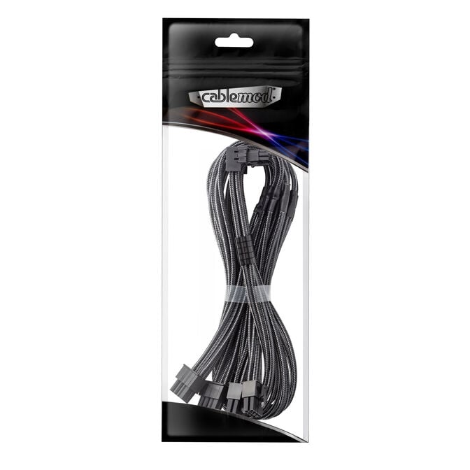 CableMod C-Series Pro Anschlusskabel - Variante B, 90&deg;, 16-Pin zu 4x 8-Pin PCIe, carbon image number 2