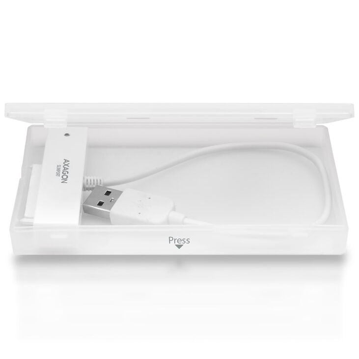 AXAGON ADSA-1S SLIMPort Adapter, USB 2.0, 2,5" SSD/HDD, SATA - mit Case image number 2