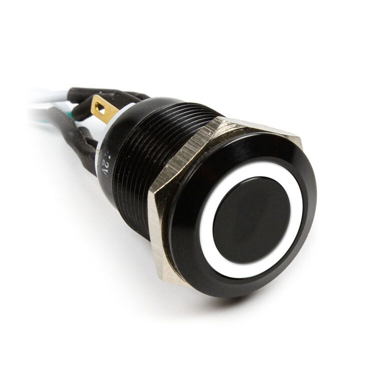 Impactics Vandalismustaster 19mm, IP65, weiße LED - schwarz image number 0