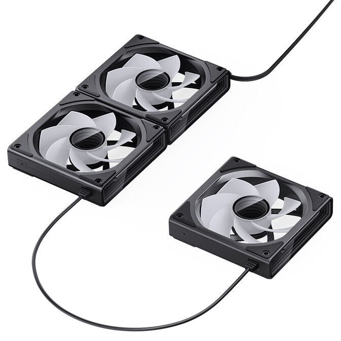 Jonsbo ZK-120BR ARGB Reverse Blade PWM Fan, 120mm, 3-Pack - black image number 10