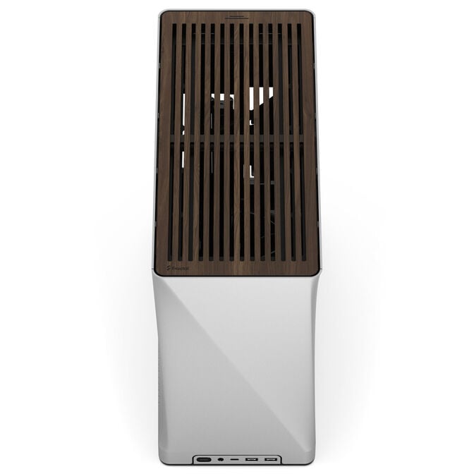 Fractal design era 2 silver z walnussholz panelom pogled od zgoraj