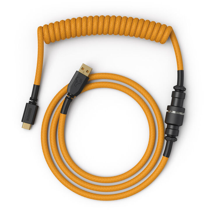 Glorious Coiled Cable Glorious Gold, USB-C auf USB-A Spiralkabel - 1,37m, gold image number 1