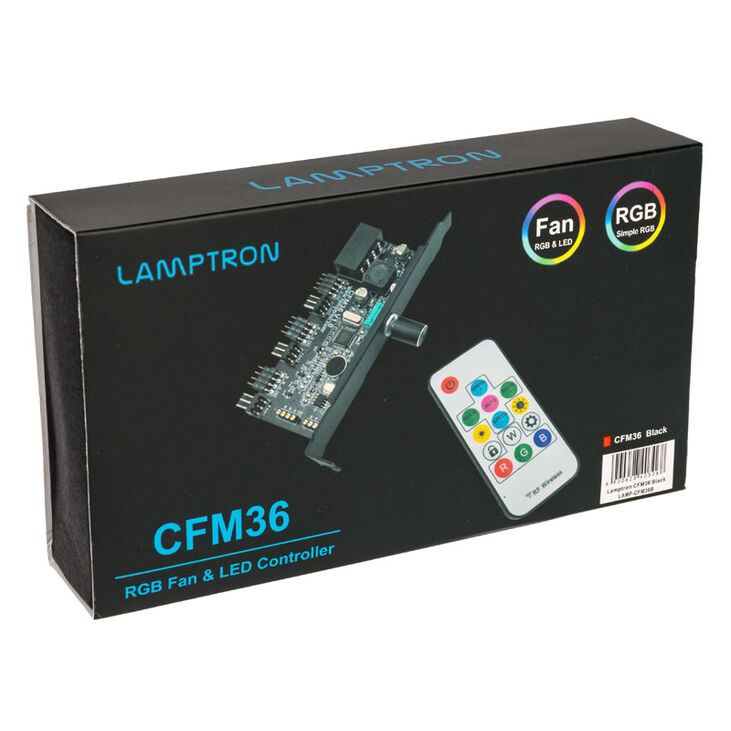 Lamptron CFM36 Lüfter- und RGB-LED-Controller für PCI-Slot - schwarz image number 3