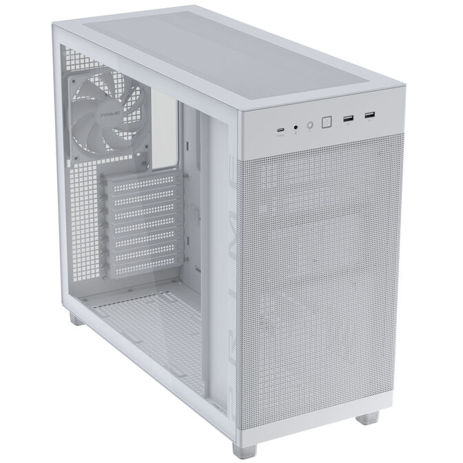 ASUS Prime AP303 PC Case, Mid Tower, ATX, Tempered Glass - White image number 2